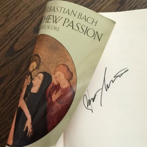Autographed Bach St. Matthew's Passion Score Kurt Masur