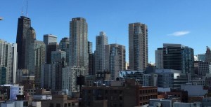 The Chicago skyline view from Rachel Barton Pine's music studio.