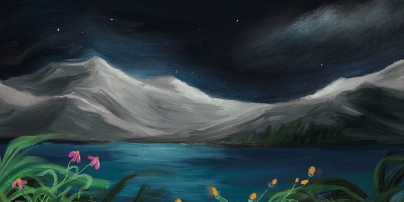 Album Cover for Big Sky by flute viola harp trio, Hat Trick