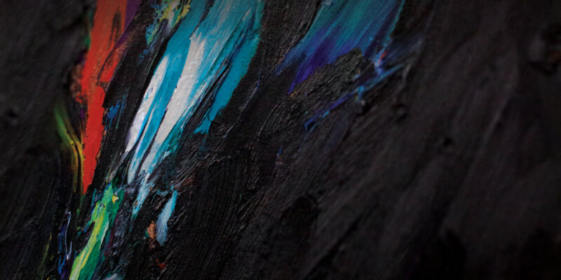 Cover art for composer cellist Naseem Alatrash's debut album "Bright Colors on a Dark Canvas"
